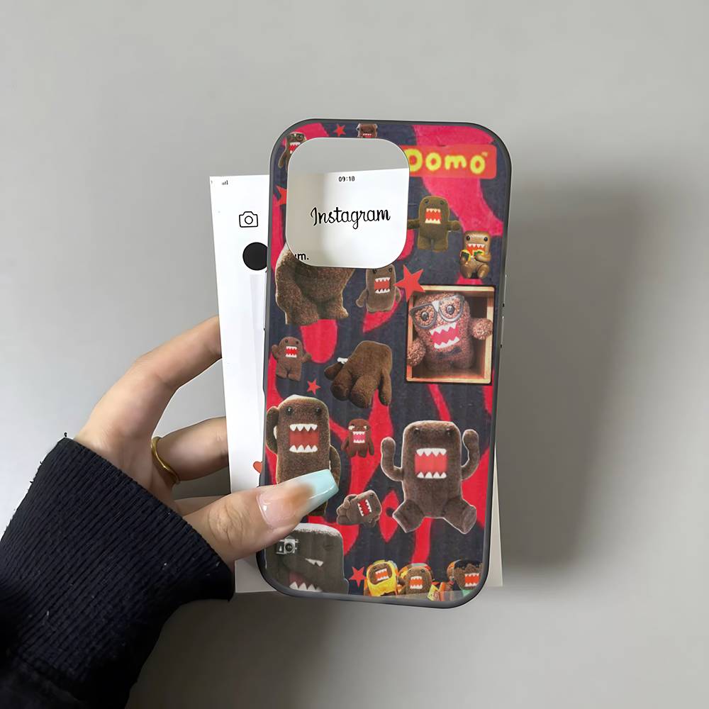 

Cute Domo Kun For IPhone 17 16 15 14 13 12 11 Pro Max Plus Pro Clear Phone Cover Non-Slip Shell iPhone 12