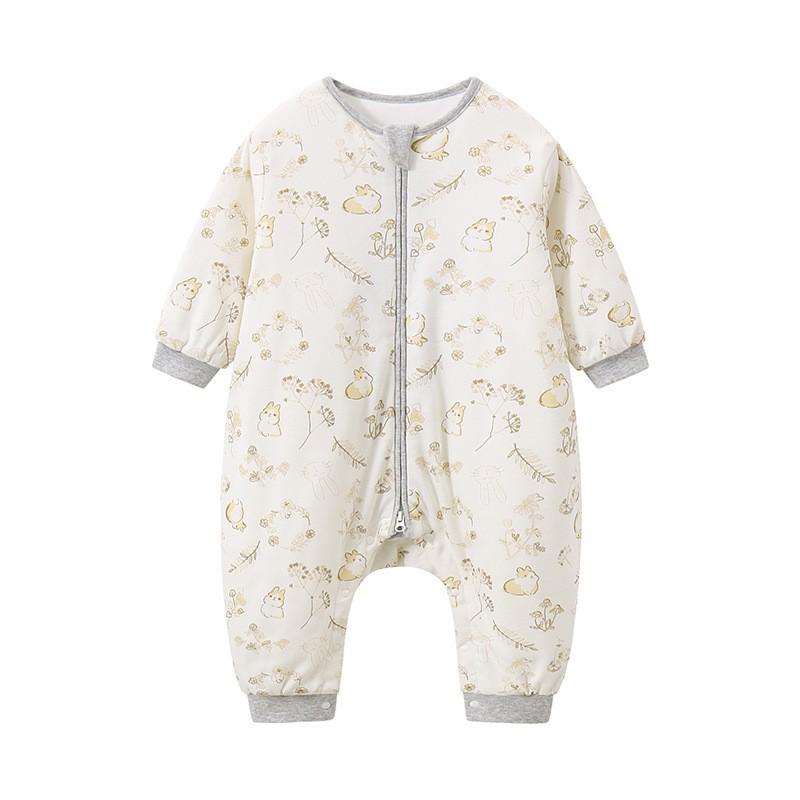 Antibacterial Split-Leg Cotton Sleep Bag, Thick & Warm for Infants/Toddlers - Anti-Kick, Autumn/Winter 90cm