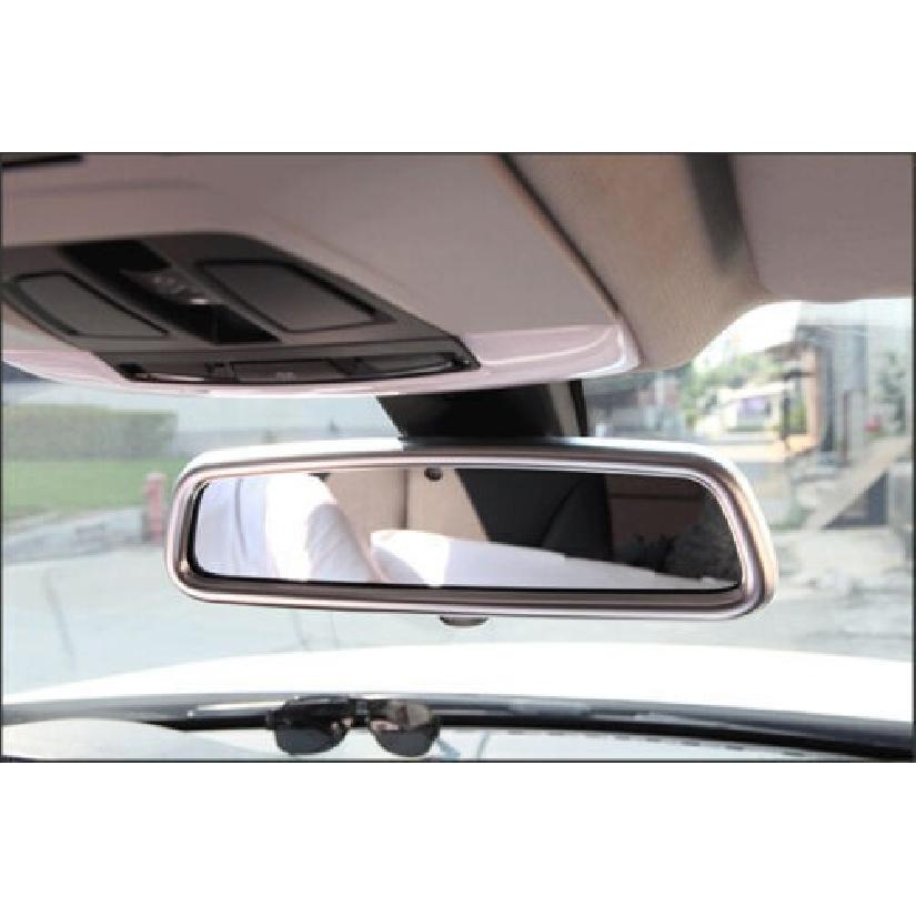 For Jaguar XJL 2010-2019 Matte Silver Interior Rearview Mirror Frame Trim 1PCS