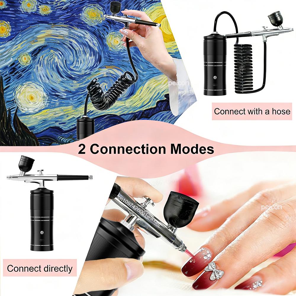 Airbrush with Compressor Airbrush Paint Mini Spray Gun for Painting Modeling Craft Portable Wireless Airbrush Painting Spray Gun