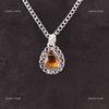November Citrine Gemstone 925 Sterling Silver Wedding Gift Engagement Pendant PP-26-1