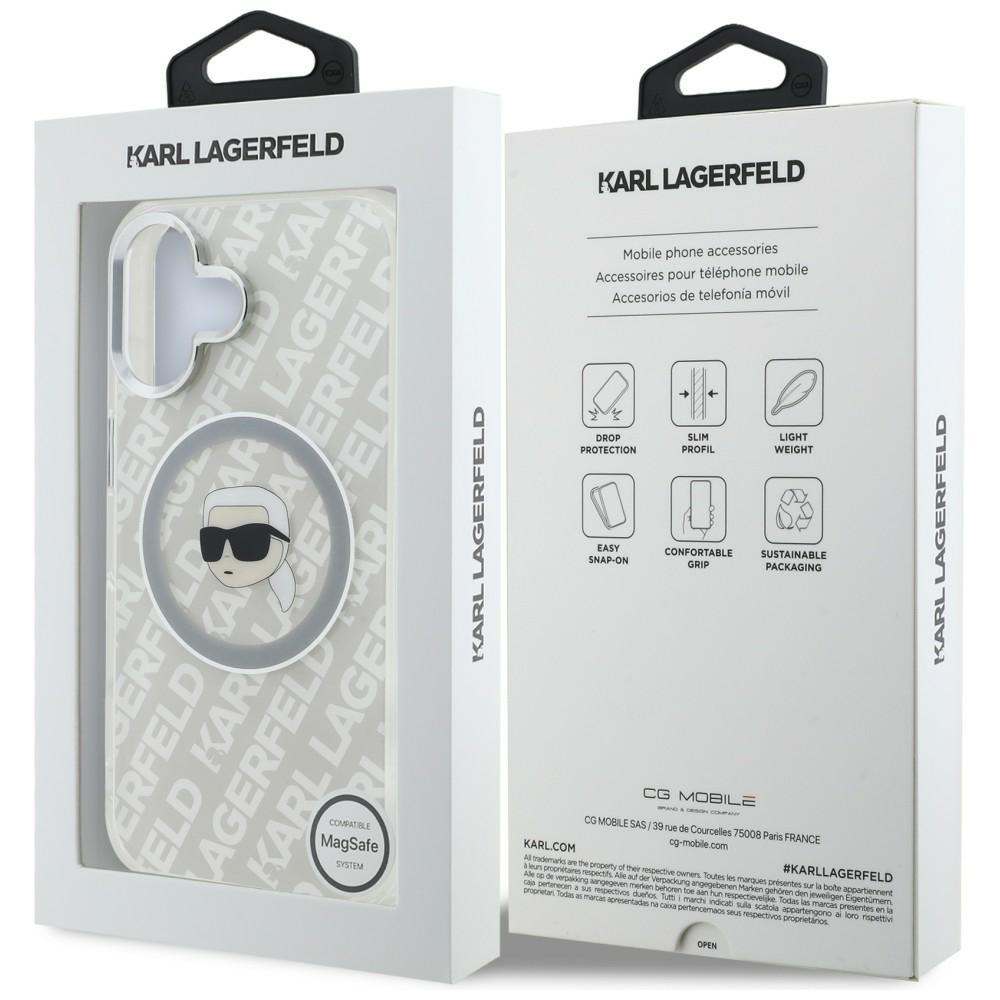 Karl Lagerfeld IML Karl Head Logo MagSafe Case for iPhone 16 Gray
