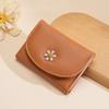 Women PU Leather Trifold Wallet Cute Daisy Short Purse Large Capacity Card Holder Coin Pocket ID Window Cash Wallet for Girls