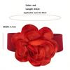 Fashion Flower Wide Waist Seal Belt Ladies Versatile Dress Decorative Dance Show Belt Belt