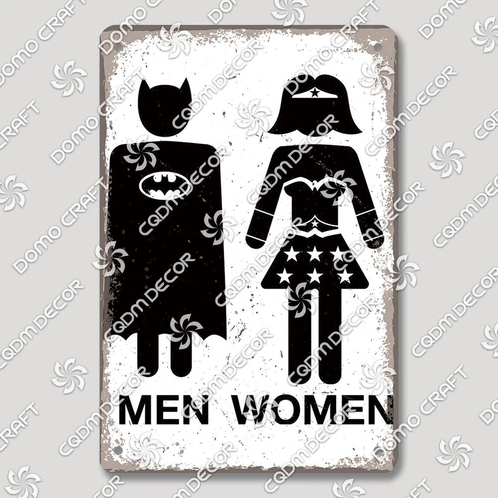 Vintage Retro Metal Tin Signs  Cute Owl Pig Cat and Funny WC Posters for Bathroom Mall BBQ Cafe Bar Pub Wall Decor