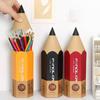 Pencil Shape Pen Holder Creative Desktop With Cover Dustproof Stationery Storage Pen Box Storage Bucket Makeup Brush Holder