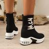 Women's Knitted Boots Thick-soled Slip-on Breathable Women Boots Are Fashionable Casual and Smooth Botas De Invierno Para Mujer