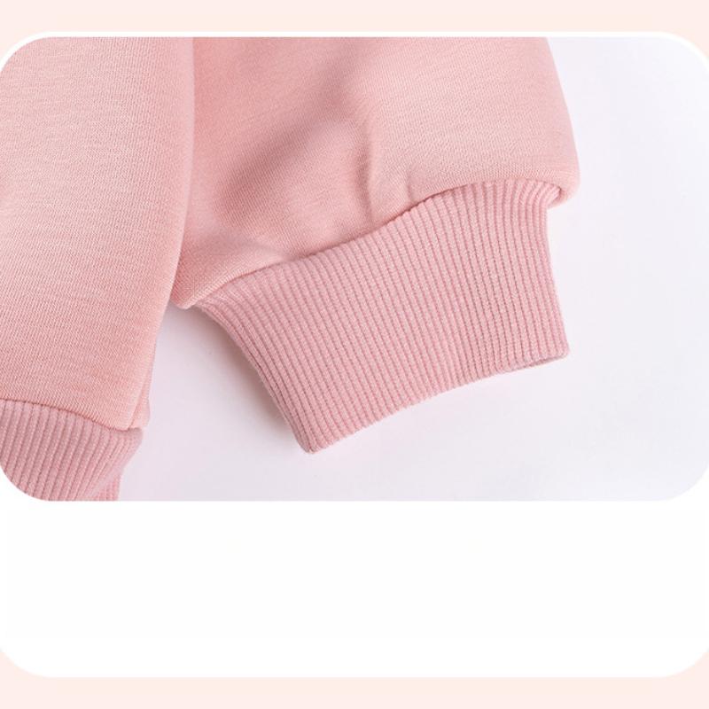 Bluza dziecięca Jesienna z polarową podszewką Jednokolorowa kurtka Urocza bluza z kapturem dla niemowlaka