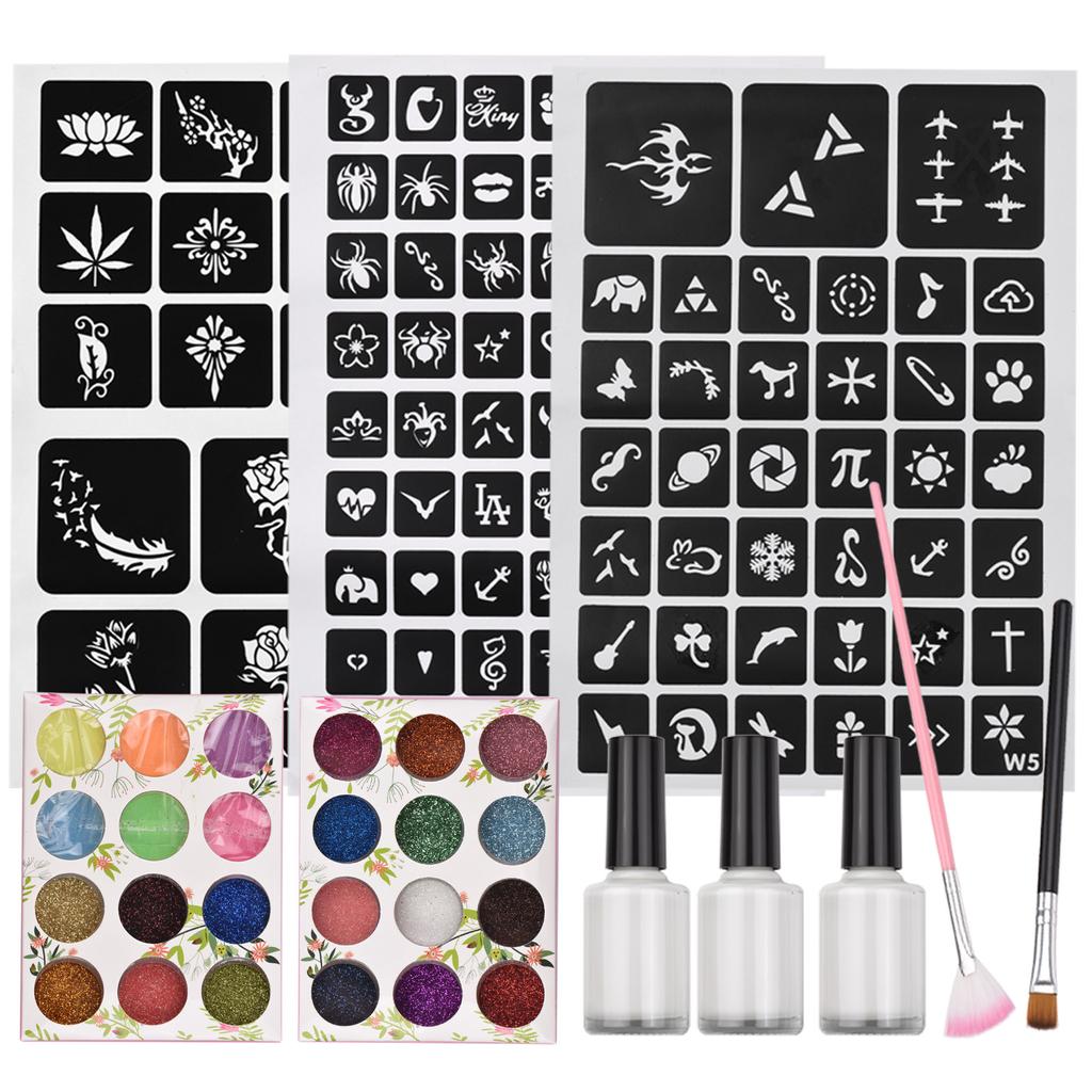 Glitter Powder Kit 24 Bottles Fine Glitter Powder Luminous Cosmetic Loose Glitter for Tattoo Body