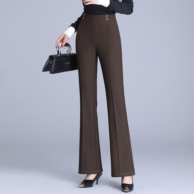 Brand Elastic Back Waist Casual Micro-Pull Pants Women'S Autumn New Fashion Simple Slim And Thin Commuter Trousers