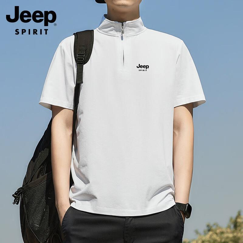 

Jeep Spirit Men s Ice Silk Quick-Dry Half-Zip Polo T-Shirt L