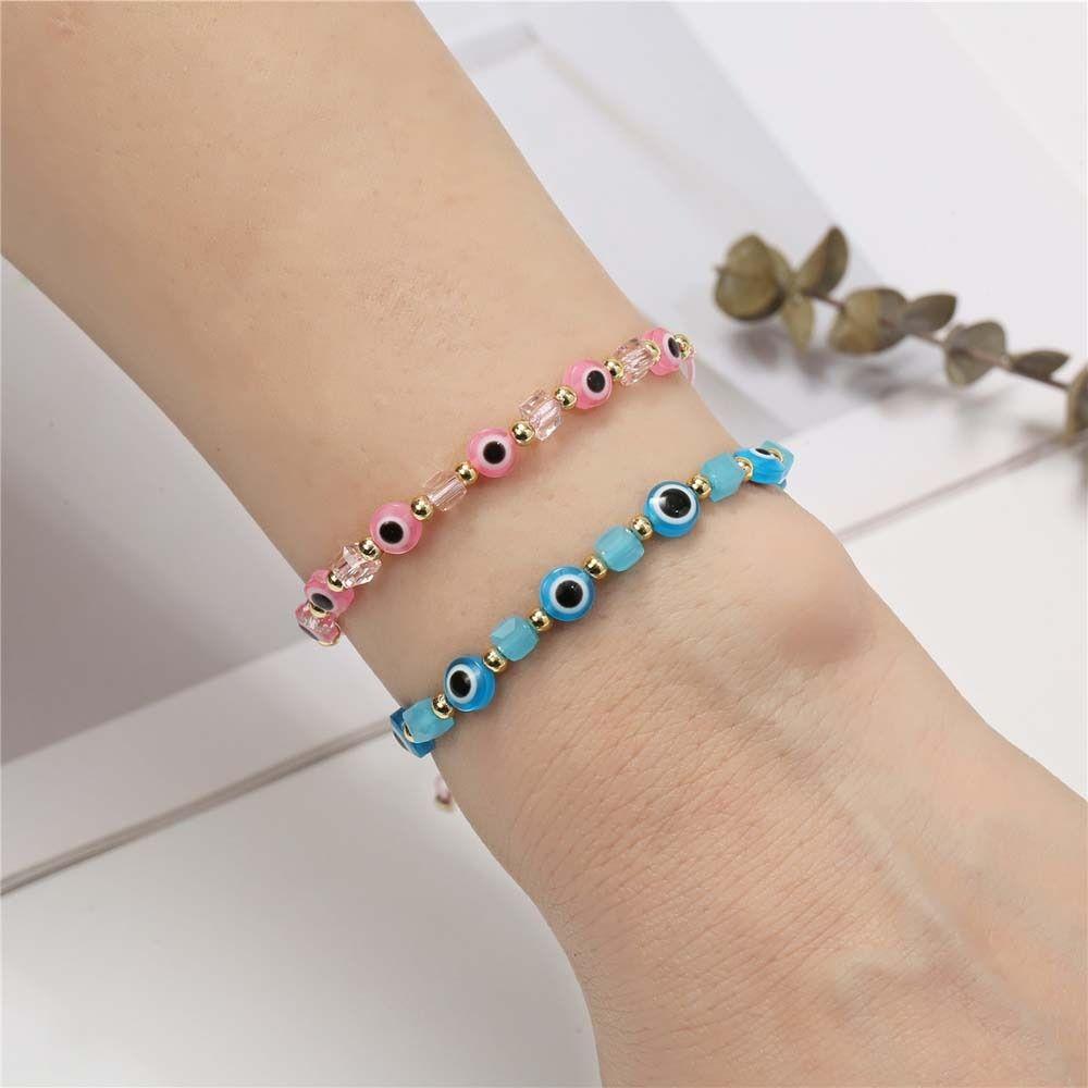 Handmade Evil Eye Bracelet Lucky String Prayer Bangles Wrist Jewelry Blue Eye  Gift for Friend