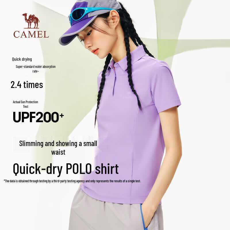 CAMEL Women s Quick-Dry Sun Protection Polo T-Shirt XXL