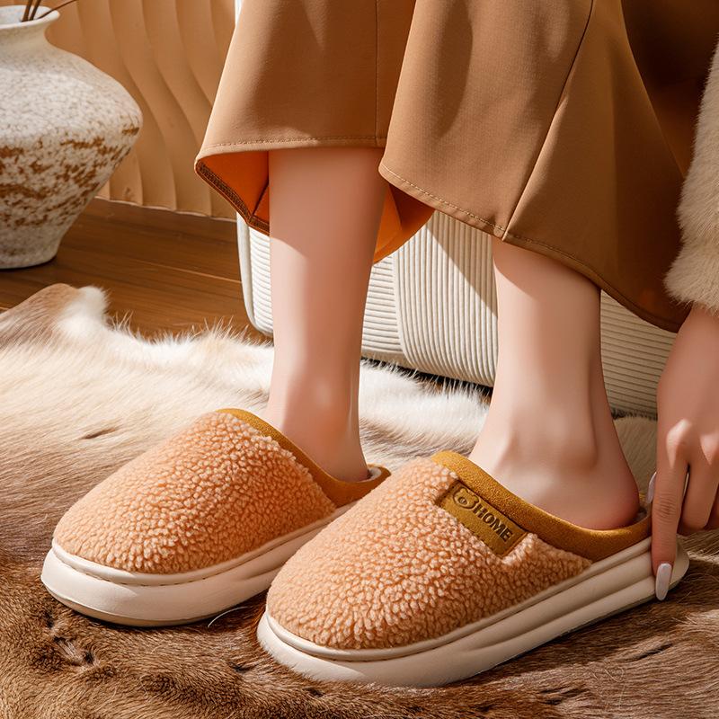 Cotton Slippers Autumn and Winter Couple Indoor Household Silent Soft Bottom Non-slip Plush Warm Cotton Mop