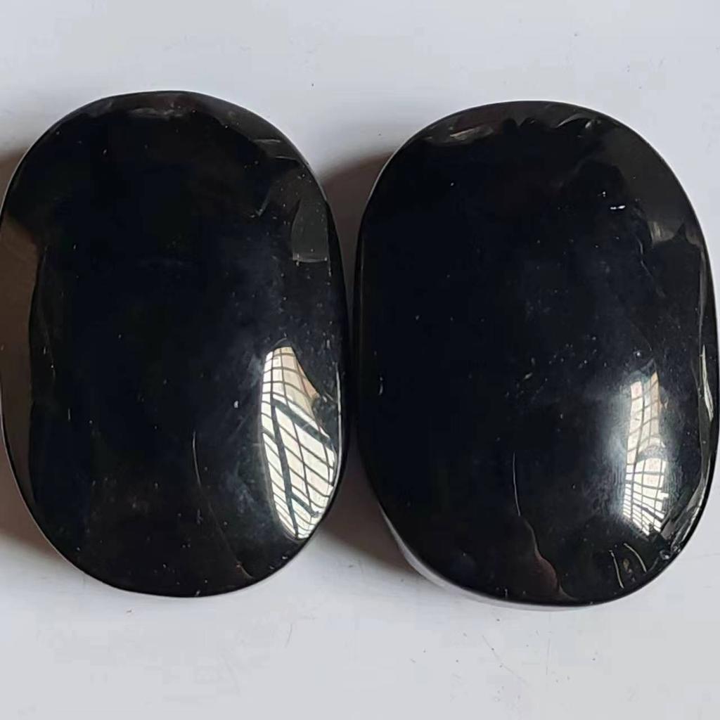 Natural Crystal Stone Obsidian Palm Stone Chakra Reiki Healing Pocket Worry Stone