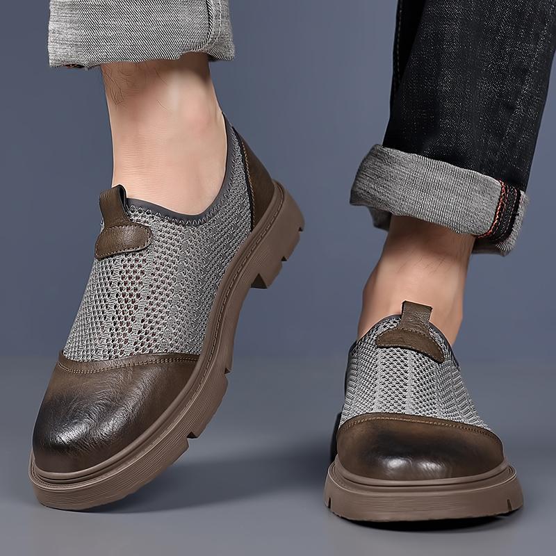Sommer Herren Baotou Sandalen und Lederschuhe sind lässig und bequem Outdoor Herren Party Mesh Leder Klassische Schwarze Schuhe
