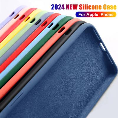 NEW Liquid Silicone Case For iPhone 14 12 11 13 15 Pro Max Mini Luxury Shockproof Cover X XR XS 6 7 8 14 Plus SE Accessory