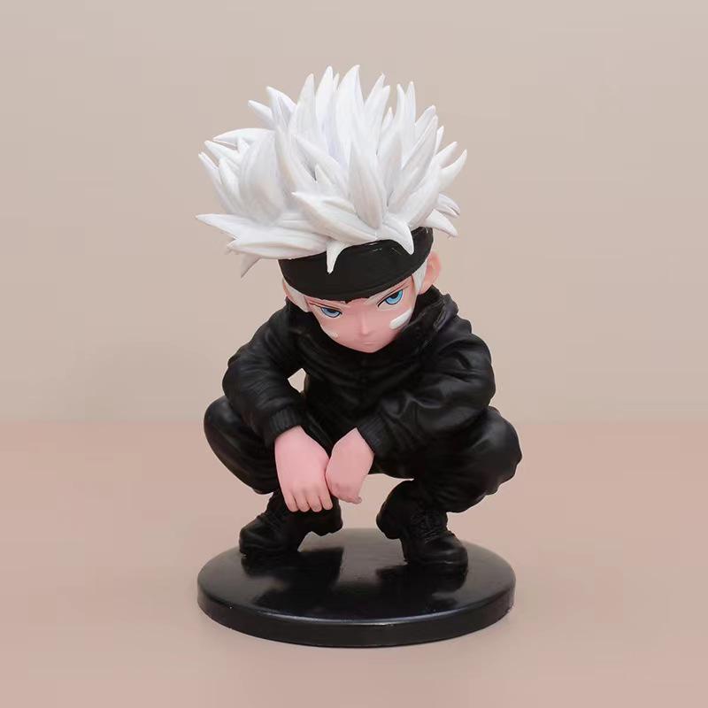 Jujutsu Kaisen Módní hračka: Gojo Satoru Stojící & Tygří hůl Hisahito Sedící Figurky - Q Verze Ozdoby do auta
