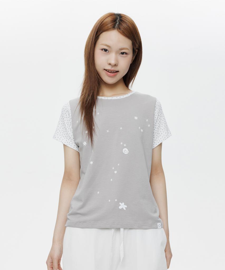 Ohesio Floral Two Tone T-Shirt, Gray