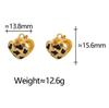 Leopard Print Gold Heart Matte Earrings - Douyin Bestseller Yadan Style Luxury Studs for Women