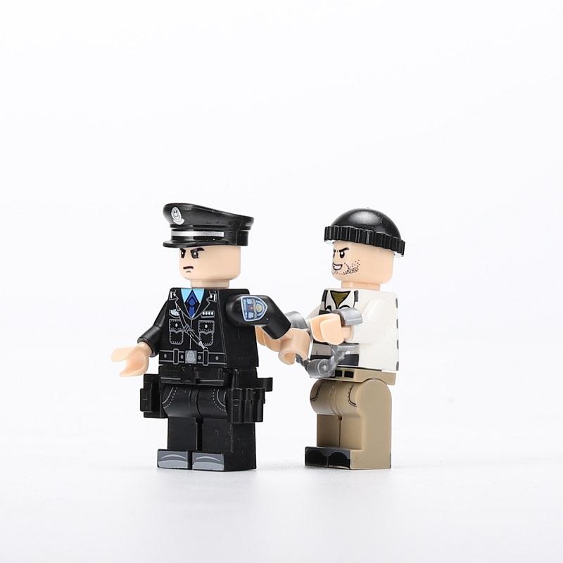 Minifigurky zlodějské policie Panenka Skládání Kompatibilní bloky značky Kostky Anime Model postav Stavebnice Hračky pro děti