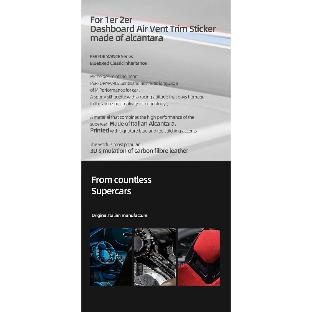 For BMW F20 F21 F22 F23 Dashboard Side Air Vent Outlet Trim Frame Made of Alcantara Performance Sticker Car Interior Accessories