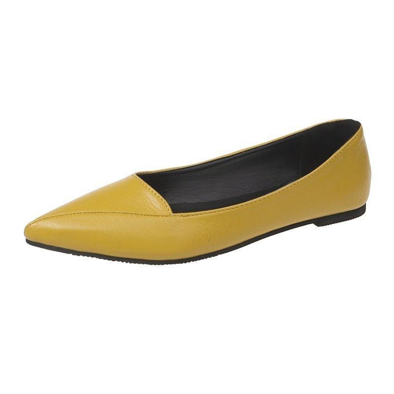 Spring new pointed toe foot cover casual commuting soft leather fashion single shoes women's tide