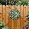 Metal Tin Sign Vintage Wall Decor Floral Round Plaque for Indoor Outdoor Hanging