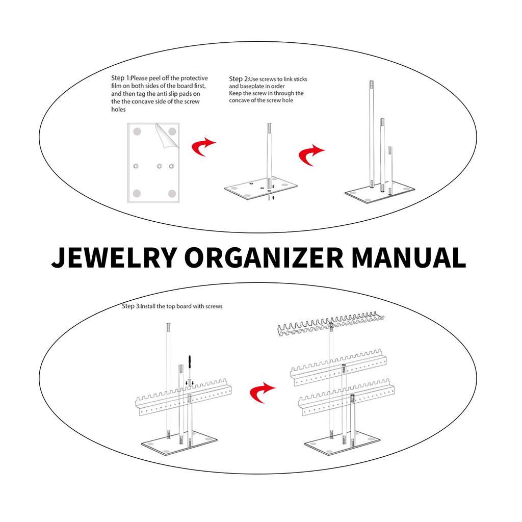 Space Saving Clear Display Shelf Acrylic Jewelry Stand for Displaying Necklaces and Bracelets Jewellery Storage Rack