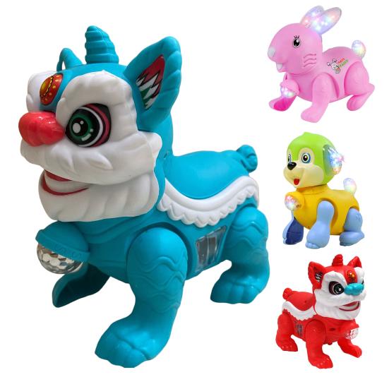 Colorful Projection Light Music Glowing Toy Cartoon Electronic Dancing Lion Dog Rabbit Toy