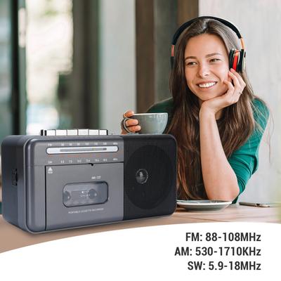 Kassettspiller Bluetooth-høyttaler Bluetooth-kassettspiller Bærbar Retro Utseende FM AM SW Radio Oppladbar for Hjemmet