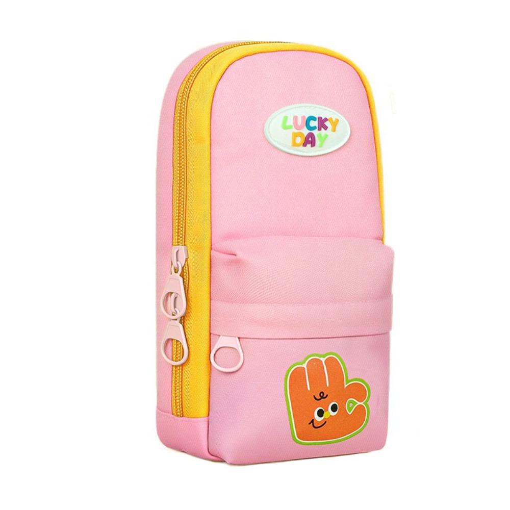 

Letter Double-layer Design Pen Bag Cartoon Mini Schoolbag Pencil Cases School Supplies рожевий