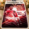 Flannel BlanketCristiano Ronaldo Custom Name Text Personalized Soft Warm Throw Blanket Home Decor Gift
