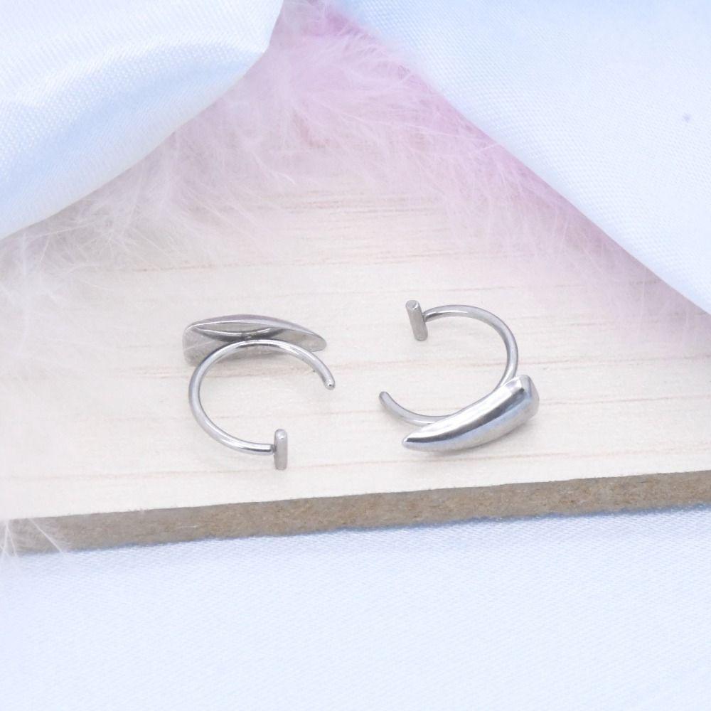 Forme de Croc de Vampire Anneau de Lèvre Faux Punk Sans Perçage Faux Piercing Labret Stud de Lèvre Acier Inoxydable Rond Clip pour Lèvres Faux