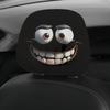 2pcs Smiley Face Printed Car Pillowcase Soft Comfortable Decorative Cushion Cover Auto Seat Headrest Washable Polyester Fabric