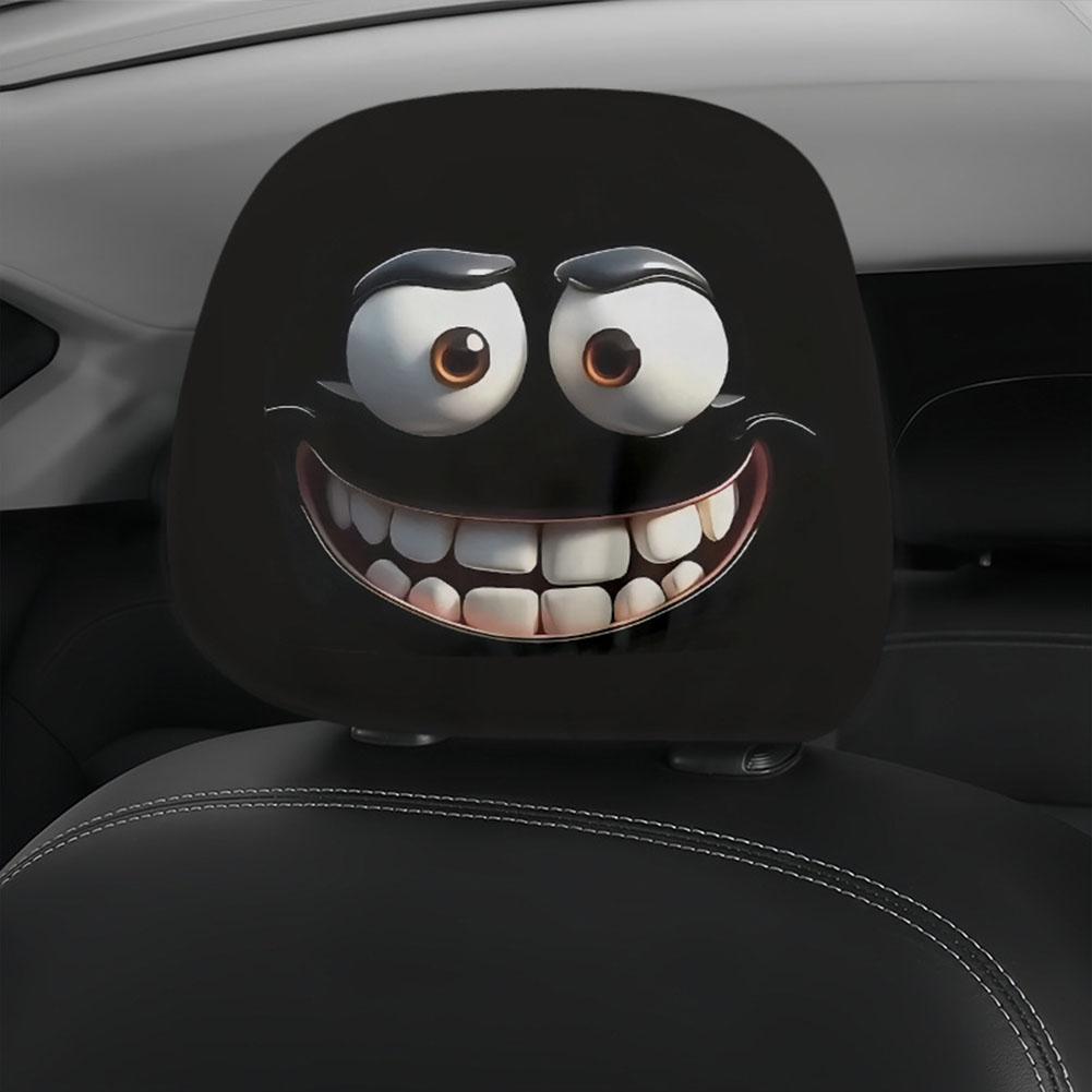 2PCS Washable Halloween Printed Car Pillow Cover Soft Comfortable Decorative Cushion Cover Car Seat Headrest