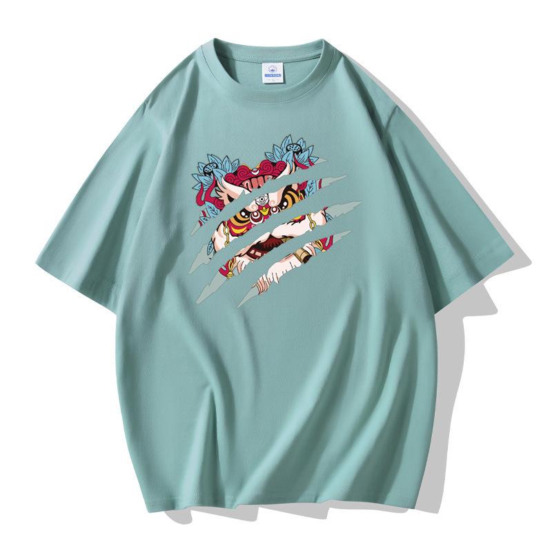 Opera Mask Pattern Men's Short Sleeves Loose Tee 100% Cotton T-shirt Large Size