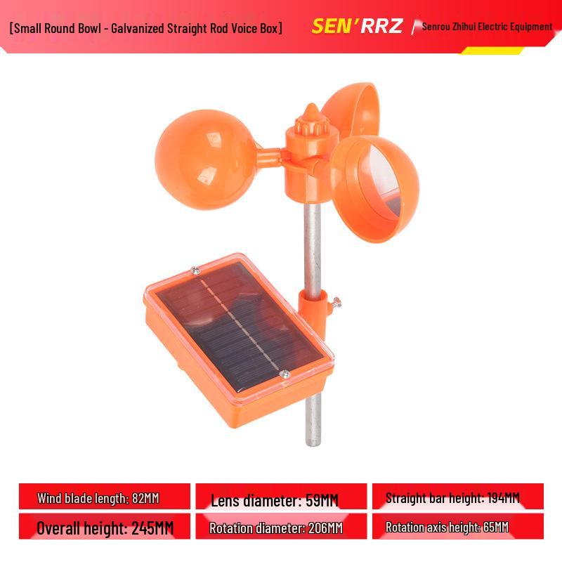 Solar Wind-Powered Bird Repellent for Orchards, Fish Ponds, and Farmland