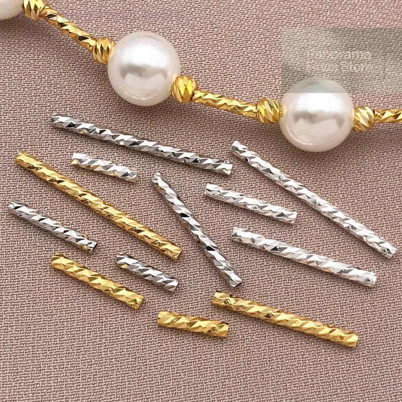 50pcs DIY Bracelet Jewelry Making Accessories 18K Copper Plated Golden Thick Silvery Platinum Batch Flower Connection Tube