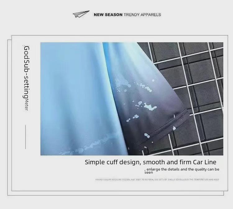 Herren Sommer-Set aus T-Shirt und Shorts mit Farbverlauf aus Eisseide