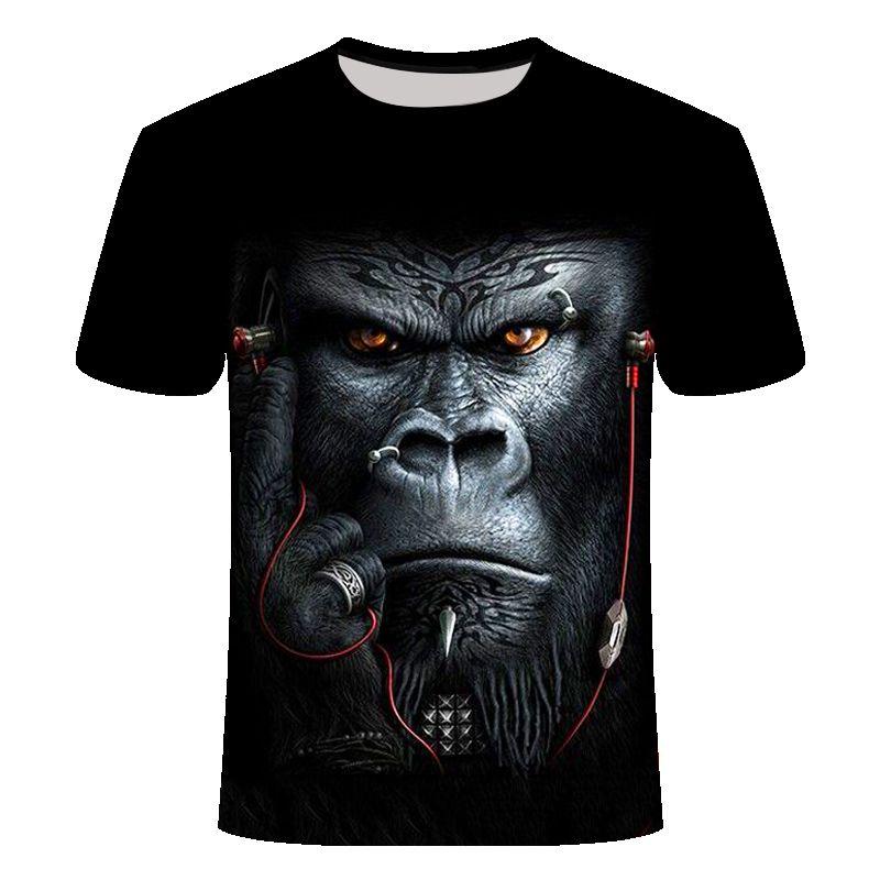 Crew Neck T-Shirt 3D Animal Short Sleeve T-shirt