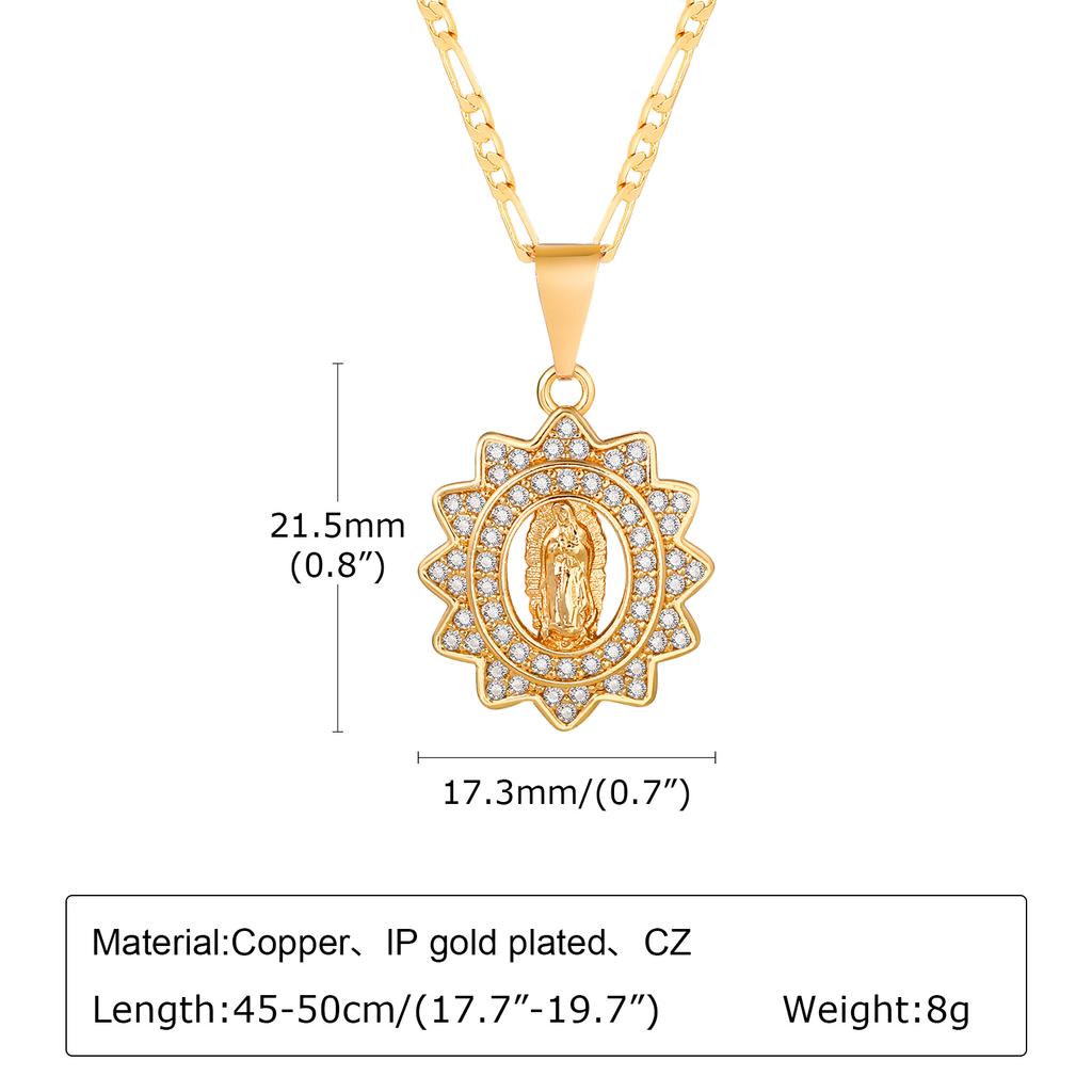 Locked Virgin Mary Necklace Pendant for Women Gift, Miraculous Medals Catholic Christian Jewelry