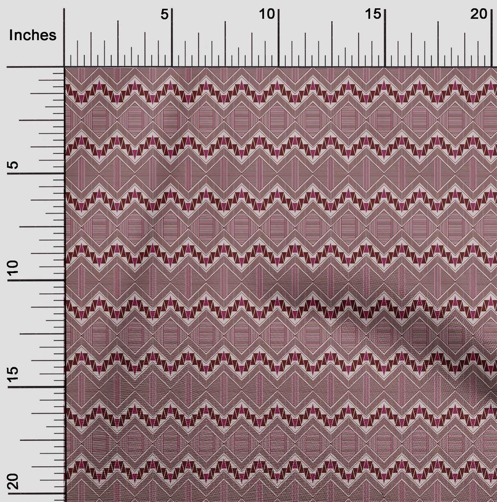 oneOone Cotton Flex Fabric Chevron & Triangle Geometric A  Printed Craft Fabric BTY 40 Inch