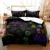 S-Sprunki 3PCS Bedding Set, Duvet Cover + 2 Pillowcases, Colorful Music Game Print Soft Microfiber for Gamers Fans Decor