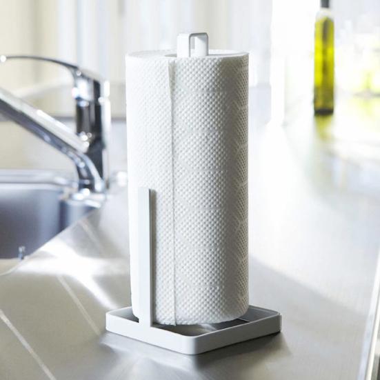 Yousheng Roll Paper Holder with Non-Slip Stable Base Heavy-Duty Stainless Steel Paper Towel Holder Modern Standing Countertop Dispenser
