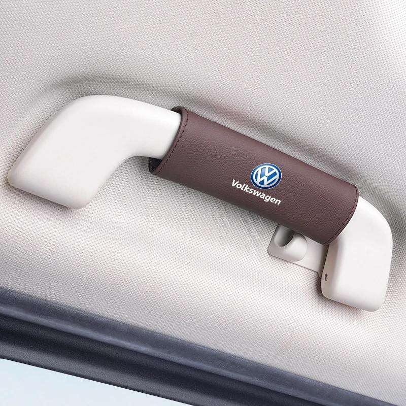qwe3Car Sticker For VW Volkswagen Jetta MK5 Golf 1Pcs PU Leather Roof Handle Anti-scratch Protector Case For Volkswagen GTI T5 Teram