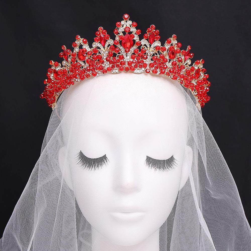 European Crystal Diamond Handmade Gypsophila Hair Accessories Headband Baroque Beaded Beauty Leaf Bridal Crown