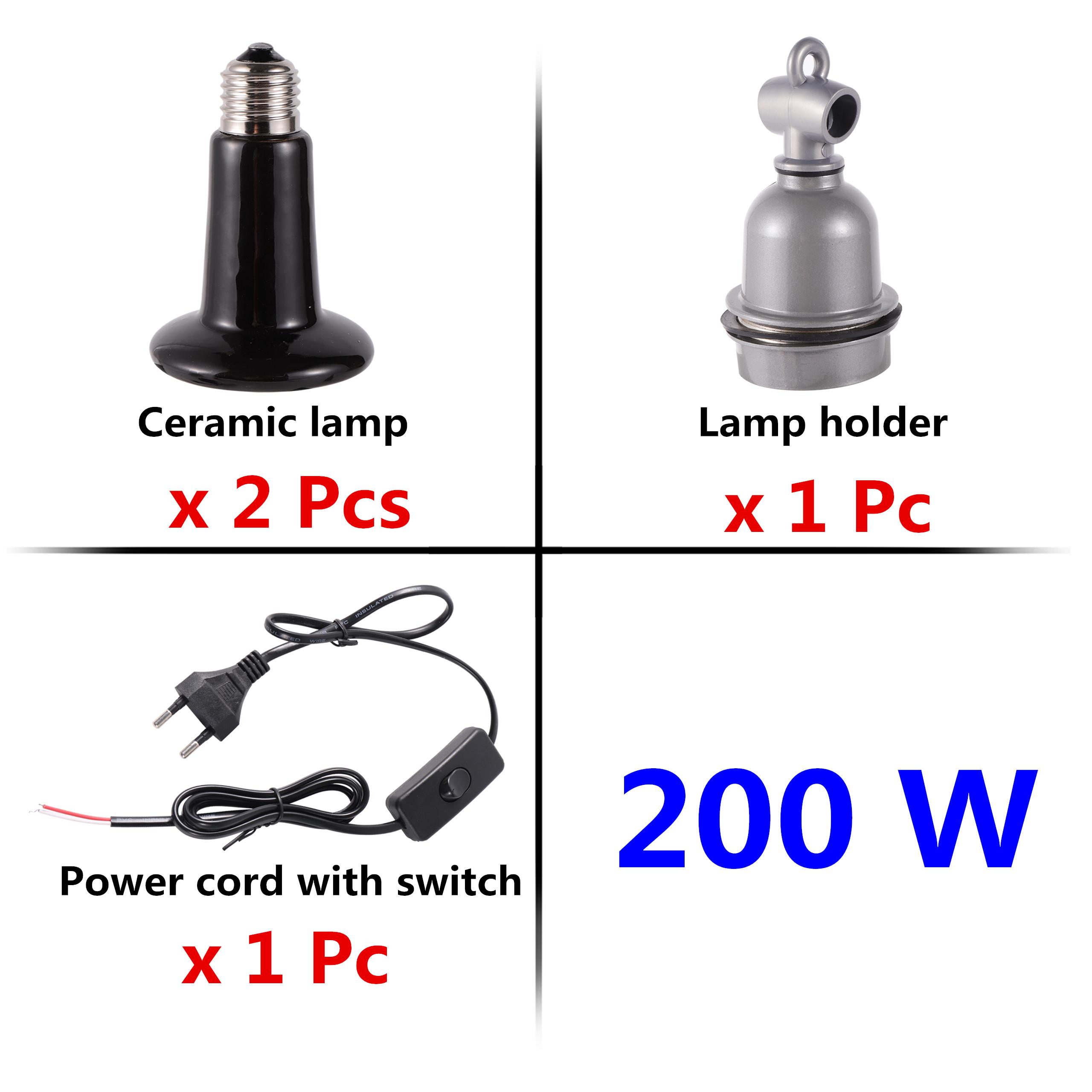 

Патрон для нагревательной лампы для рептилий E27, Кронштейн, Террариум для амфибий, Водонепроницаемый держатель для нагревательной лампы, Изолированный керамический патрон E27 с выключателем