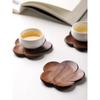 Black Walnut Lotus Root Slices Solid Wood Coaster Creative Mark Insulation Pad Anti Scalding Wooden Teacup Pad