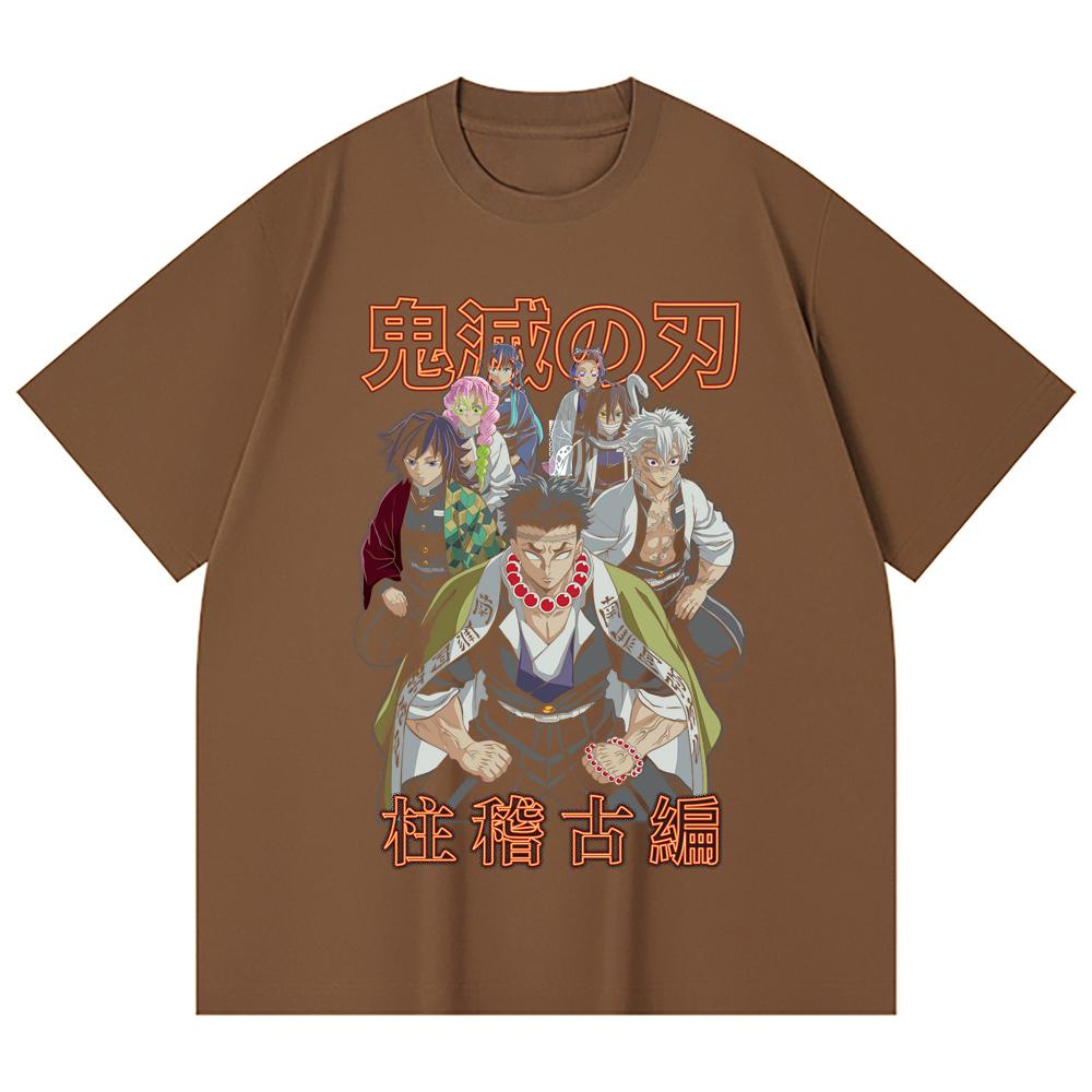 230 Gsm 100% Cotton Demon Slayer V22 Hashiras Print Unisex Heavy Cotton T Shirt